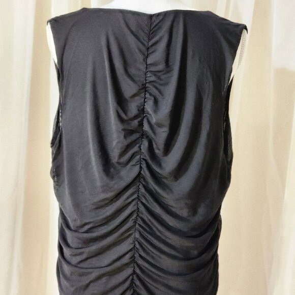 NWT- Black Mesh Ruche Detailed Tank - Picture 4 of 4
